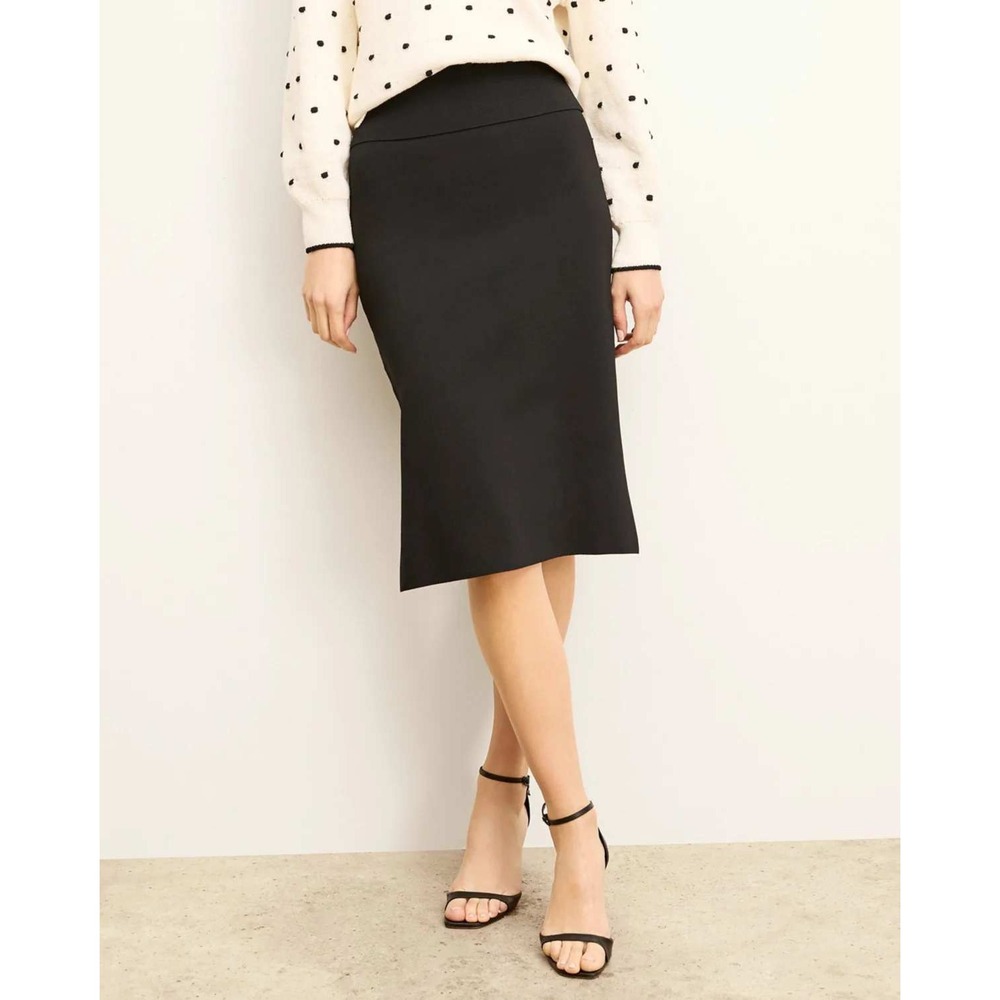 The Harlem Skirt - Jardigan Knit S Black Ribbed Knit Foldover Waist Side Slit